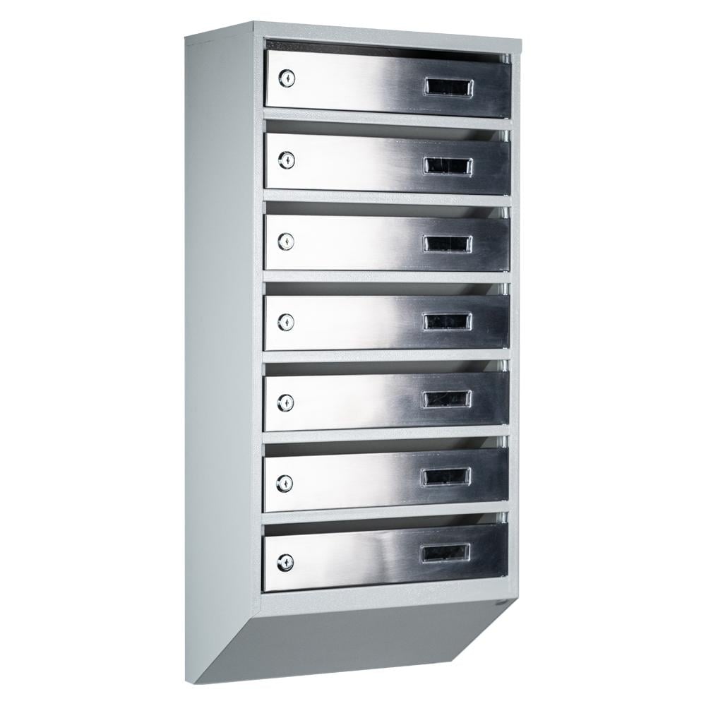 Ящик почтовый многосекционный ЯП07A Серый/Нержавеющая сталь (24061069)