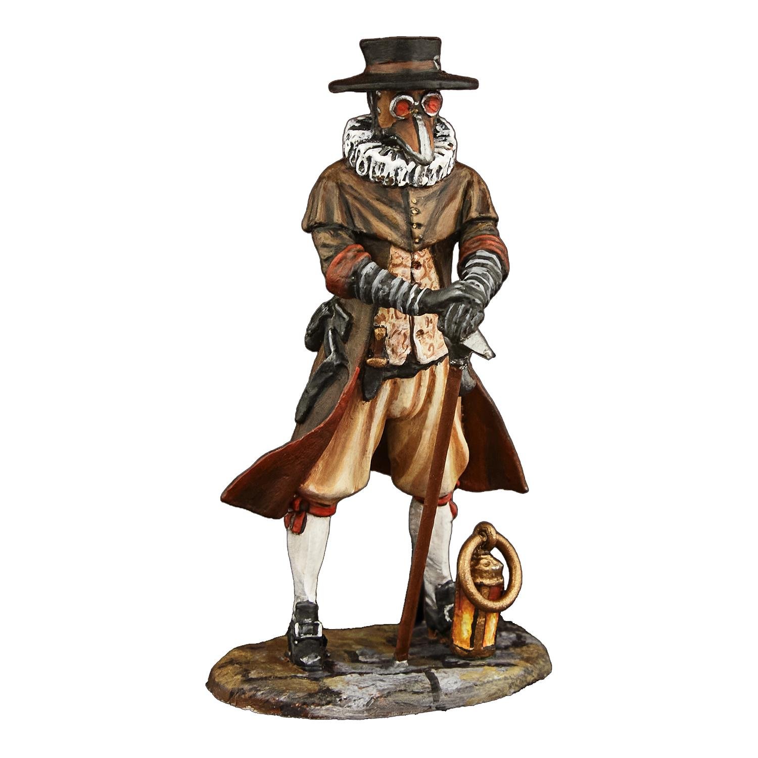 Статуетка колекційна розфарбована Венеціанський чумний лікар з металу та олова 6,5 см (42000136)