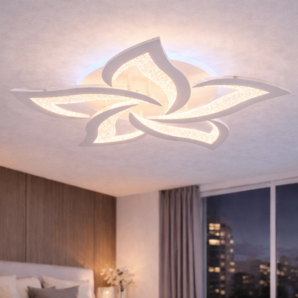 Люстра светодиодная Valeso 60W с подсветкой корпуса 3000K-6500К с пультом Белый (LI9884/5 WH RGB)