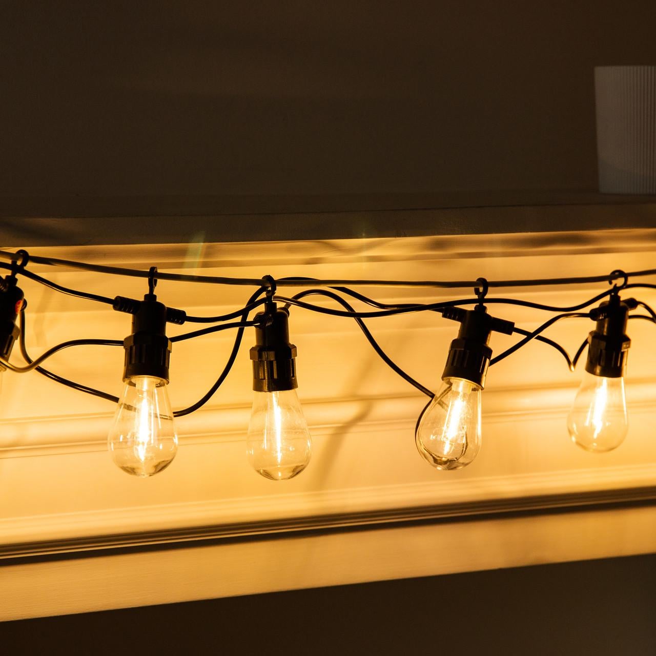 Гирлянда уличная 10 LED ламп S14 в ретро стиле 5 м Желтый (LG-S14Y)