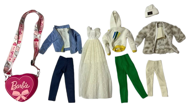 Набор одежды для кукол типа Барби в сумочке (1344)