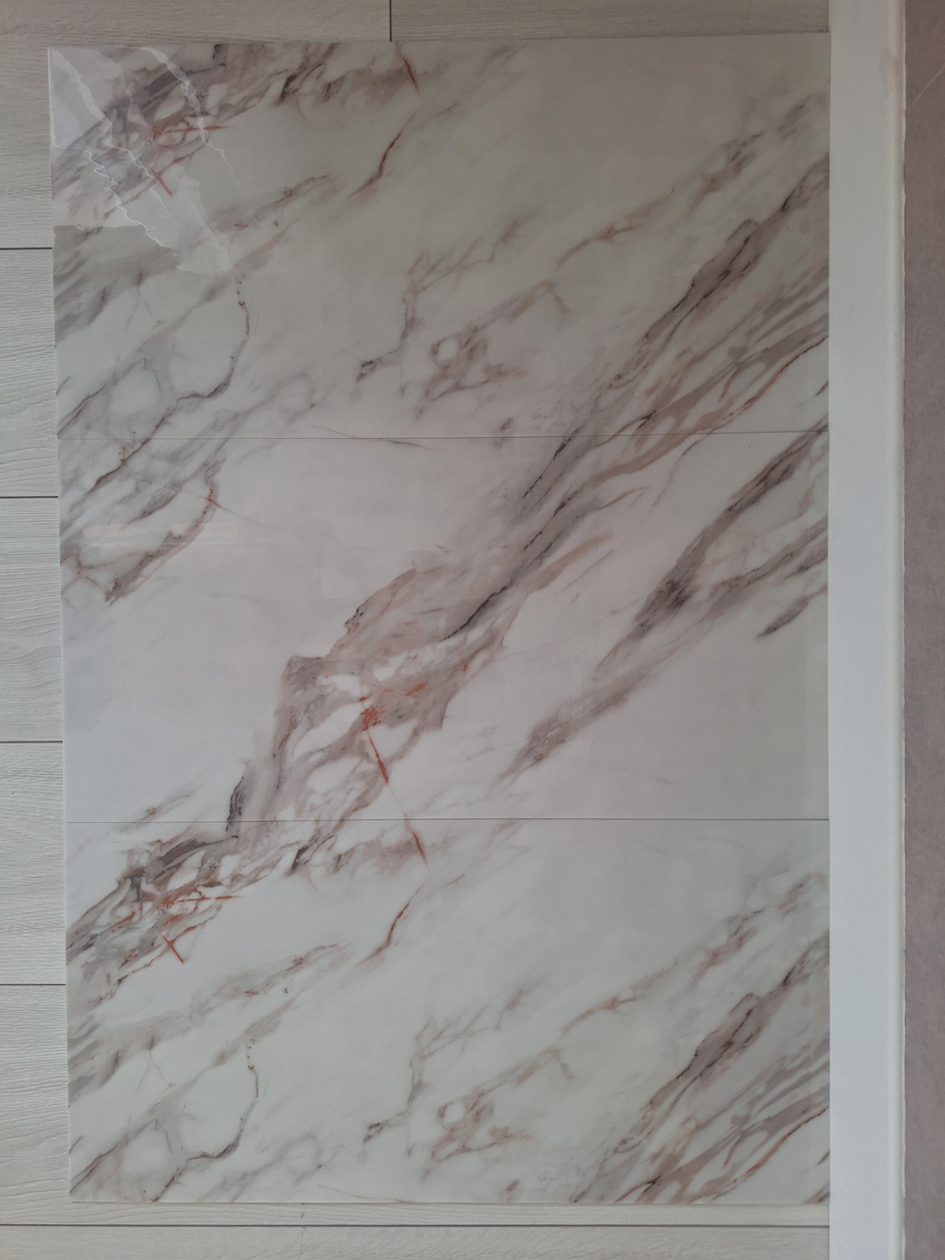 Плитка-самоклейка виниловая мрамор 600х300х2 мм глянцевый (F018) - фото 2