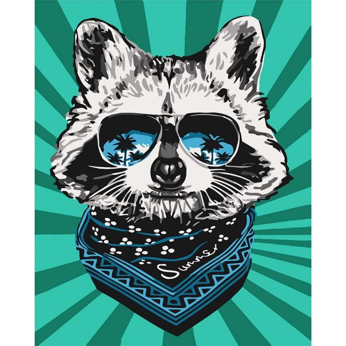 Картина по номерам Ідейка Стиляга-енот 40х50 см (KHO4148)