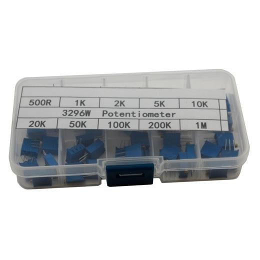 Потенциометр 3296W 500 Ом-1 МОм в кейсе 50 шт. (285022)