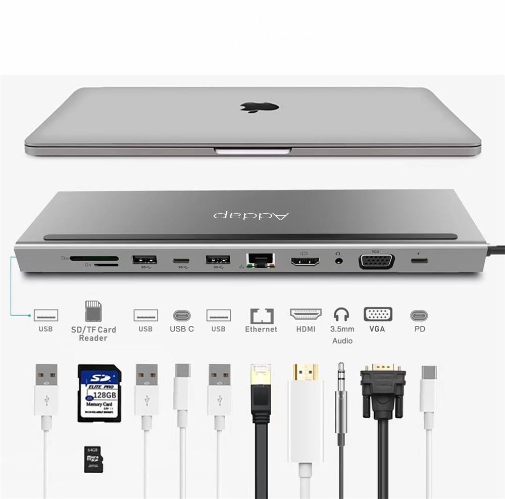 Хаб/підставка USB Type-C Addap MH-01 на 11 портів - фото 3 Хаб/підставка USB Type-C Addap MH-01 на 11 портів - фото 3