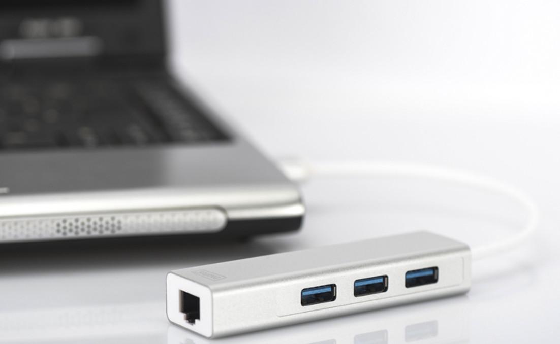 Концентратор USB Digitus USB 3.0 3xUSB 1xLAN Gigabit - фото 5