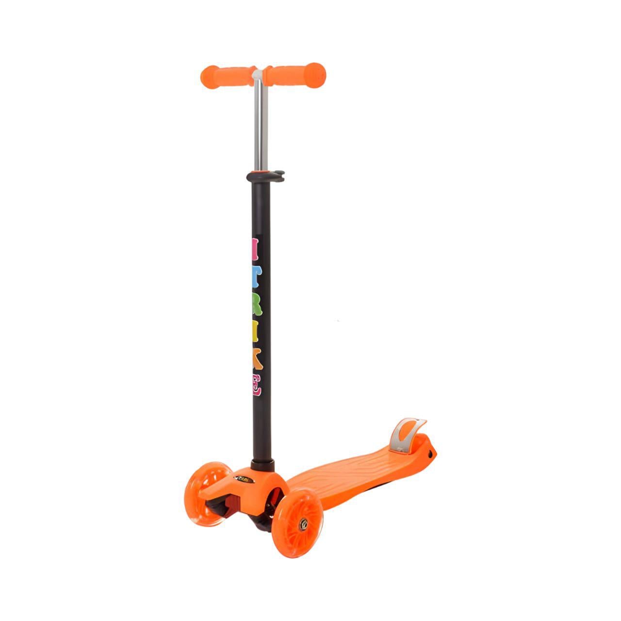 Самокат JR 3-003-OR трехколесный складной с подсветкой колес Оранжевый (24687934)