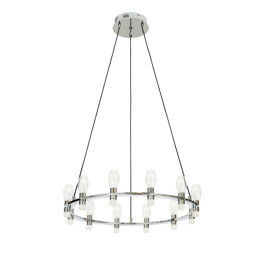 Люстра подвесная светодиодное Levistella 788P10130-12 CH+CL кольцо с плафонами плафон прозрачный Хром
