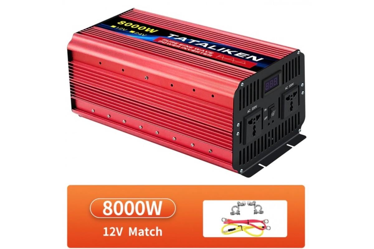 Инвертор портативный Tataliken 12-220 8000 Вт Красный (18170080) - фото 2 Инвертор портативный Tataliken 12-220 8000 Вт Красный (18170080) - фото 2
