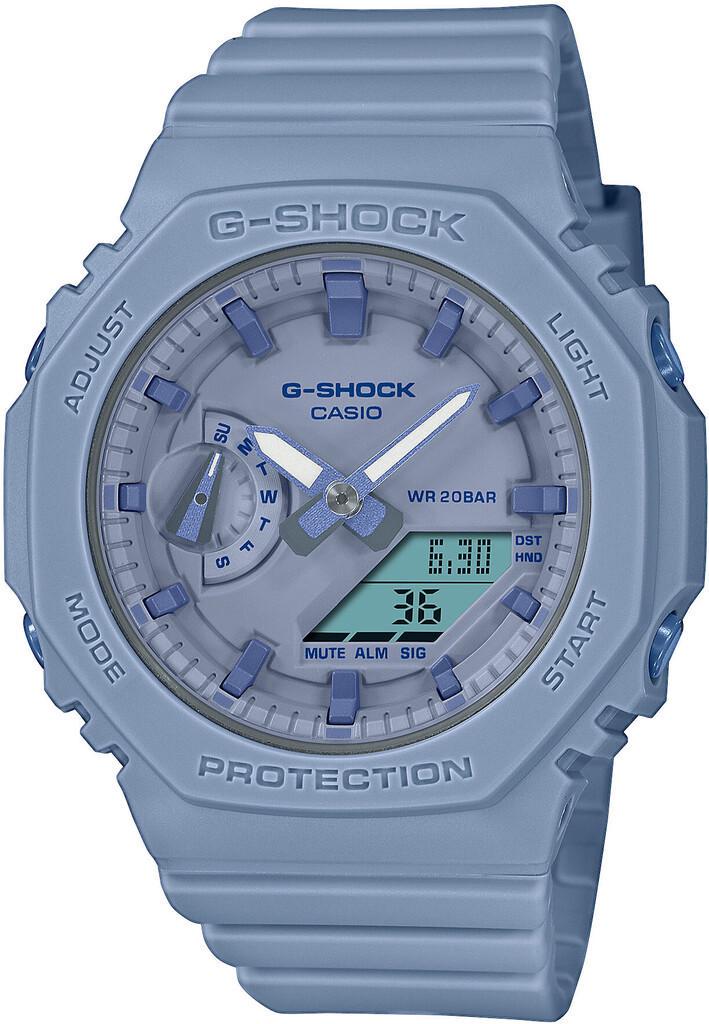 Наручний годинник жіночий Casio G-Shock GMA-S2100BA-2A2ER ударостійкий з карбоновим корпусом/водозахистом 200 м та синім циферблатом