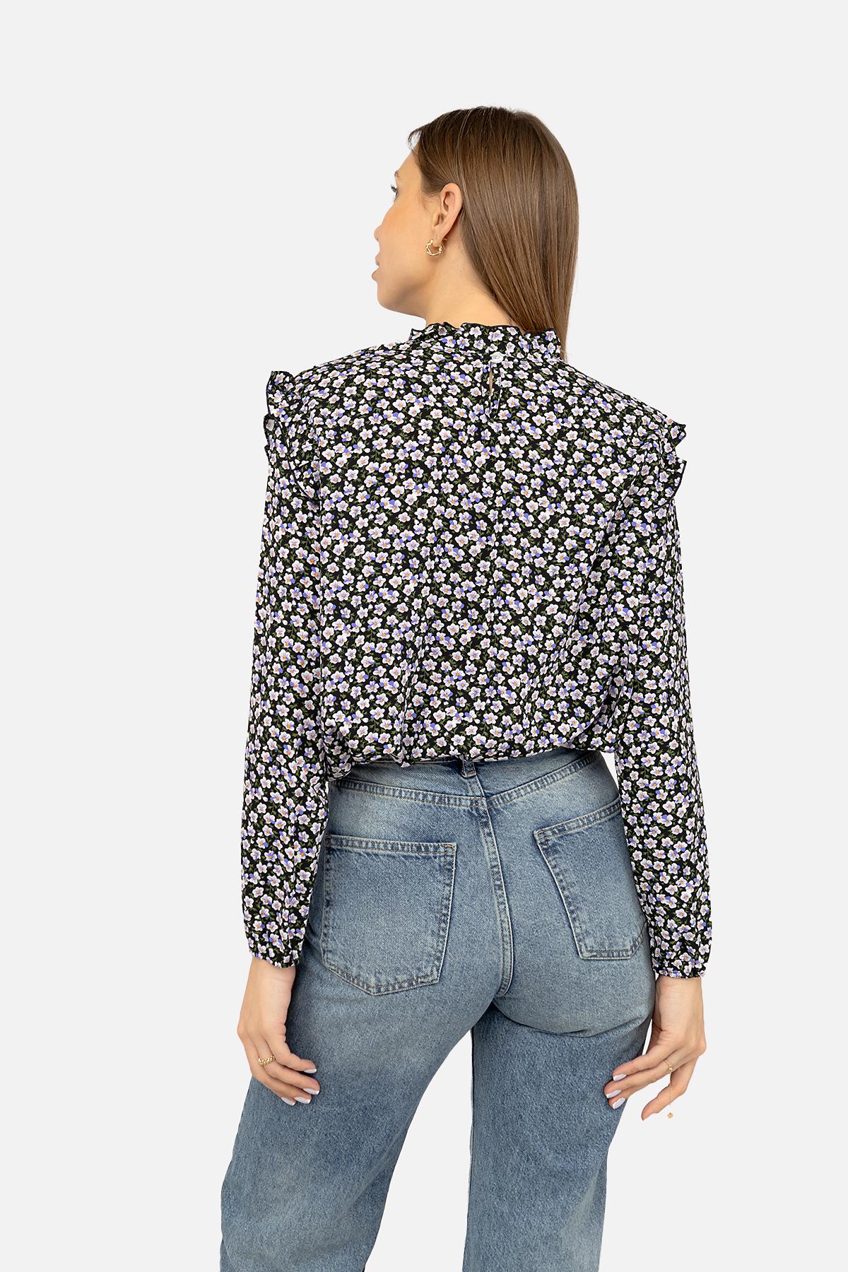 Блуза женская ЦБ-00270132 р. 42 Черный (SKT001045605) - фото 3 Блуза женская ЦБ-00270132 р. 42 Черный (SKT001045605) - фото 3