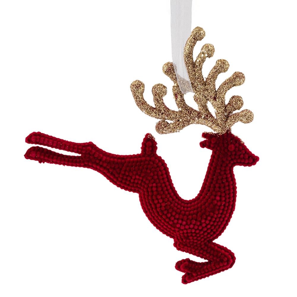 Іграшка на ялинку Elisey Чарівний олень 11,5 см Бордовий (NH-106-K-137)