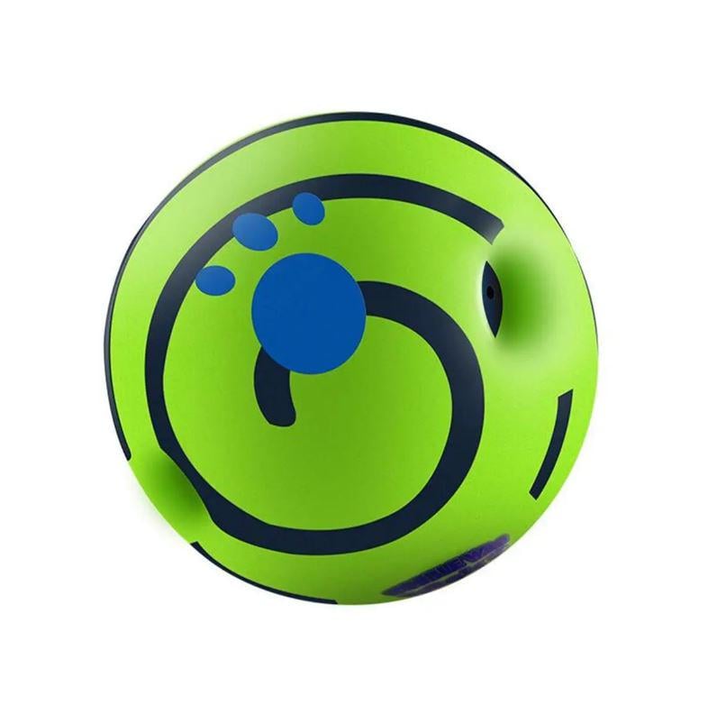 Іграшка для собак інтерактивний гигикаючий м'яч Wobble Wag Giggle Ball AND-98 з пищалкою всередині Зелений