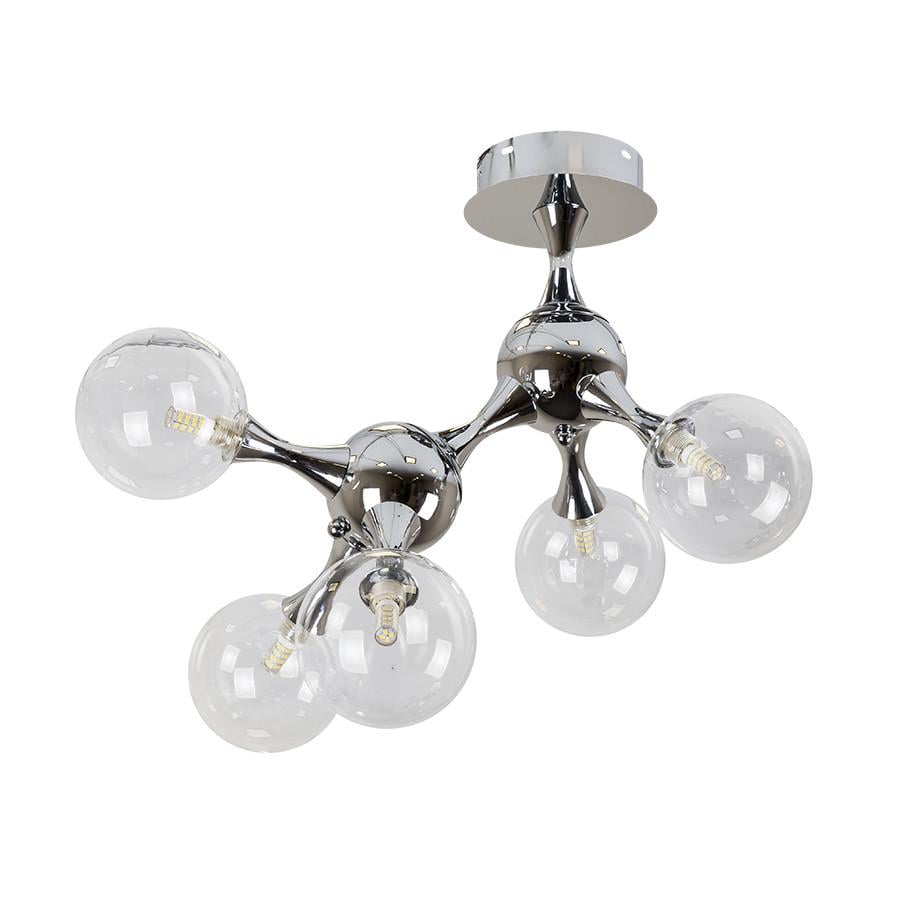 Люстра Levistella 7529817-5 CR+CL Молекула на пять плафонов Хром (2370700607)