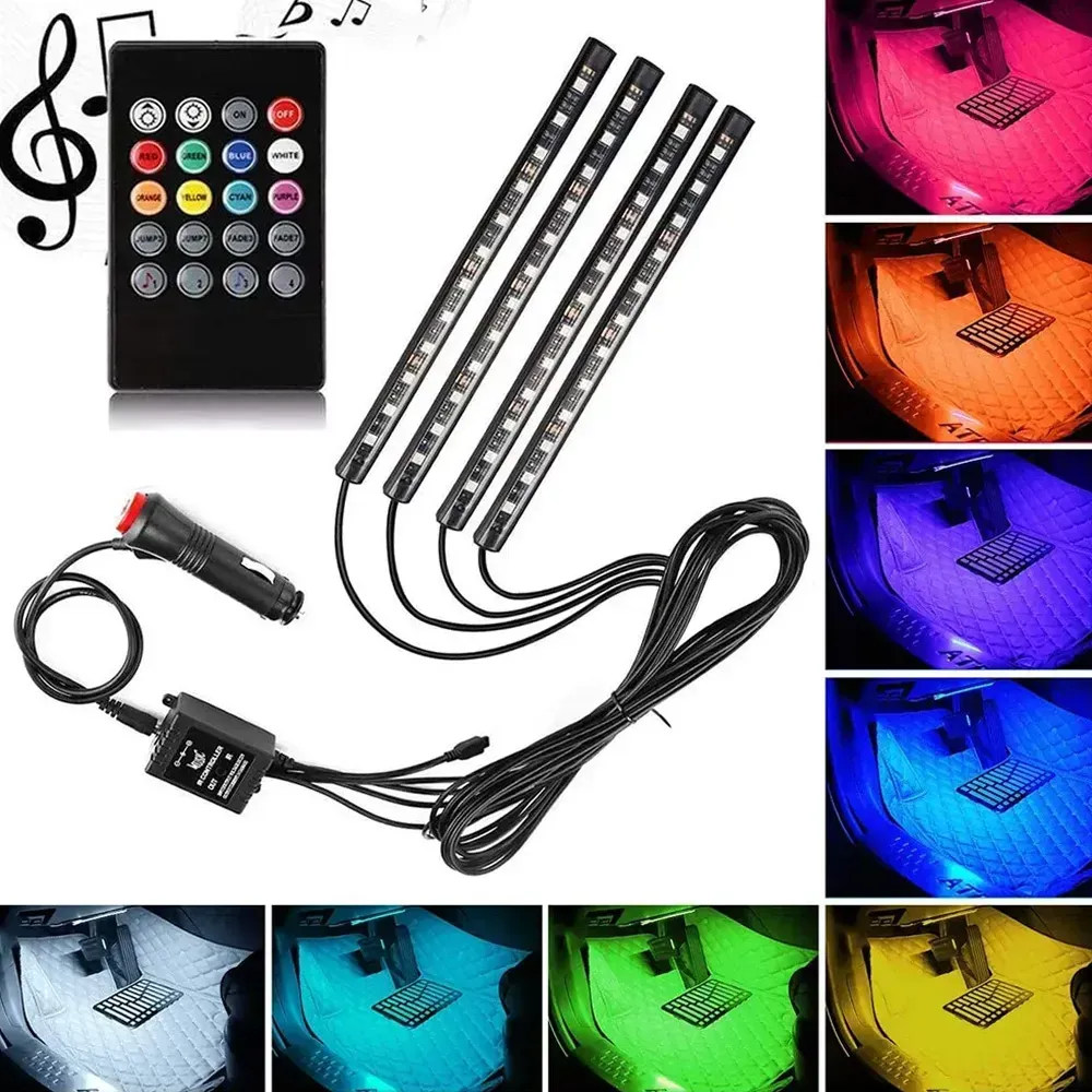 Підсвітка в авто HR-01678 світлодіодна RGB з пультом та світломузикою (ma147) - фото 7 Підсвітка в авто HR-01678 світлодіодна RGB з пультом та світломузикою (ma147) - фото 7