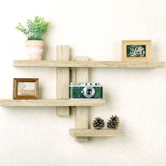 Полка настенная из дерева Мачарети 4 Бланже (ПНС/406701)