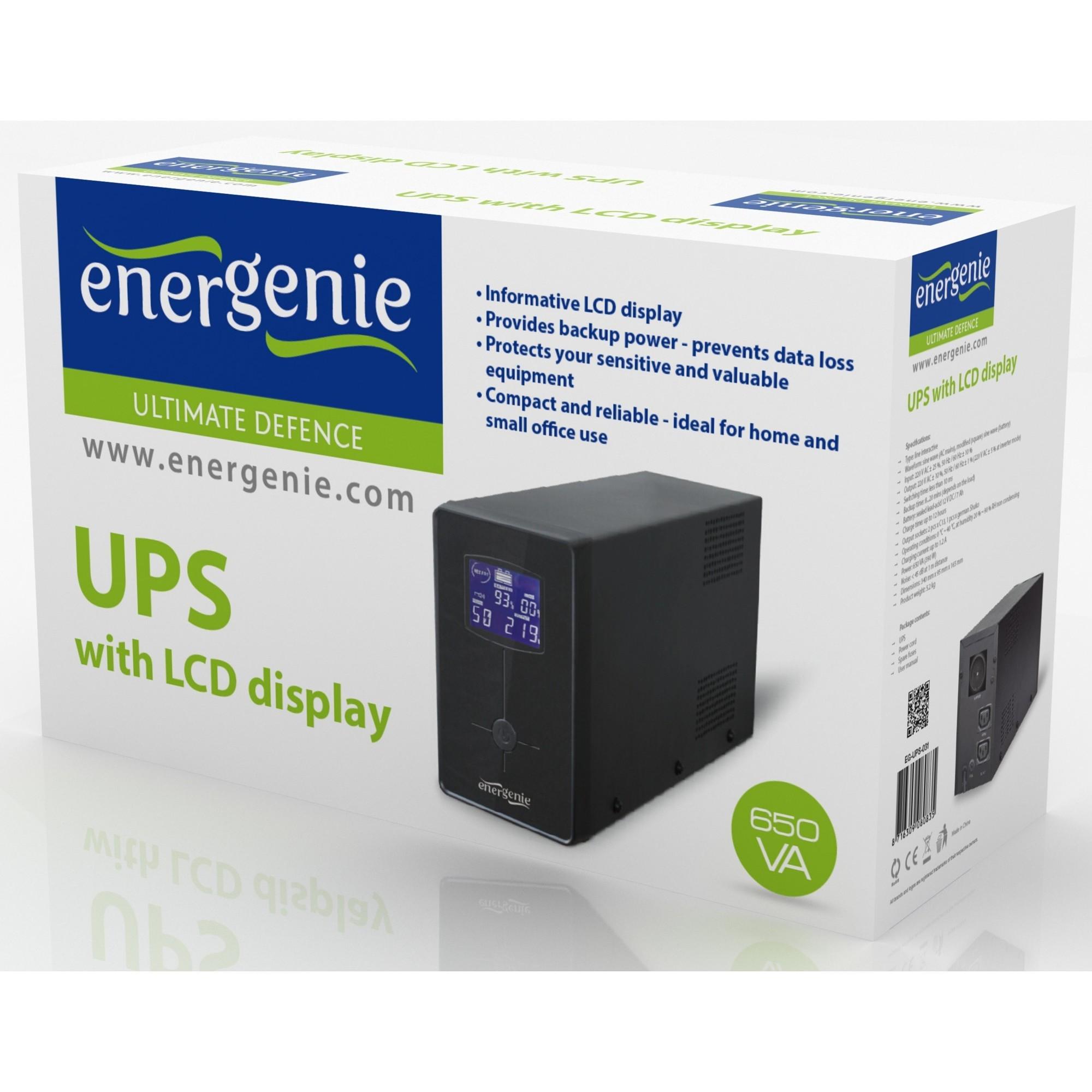 Джерело безперебійного живлення EnerGenie Pro 650 VA LCD EG-UPS-031 (7f5962ff) - фото 3