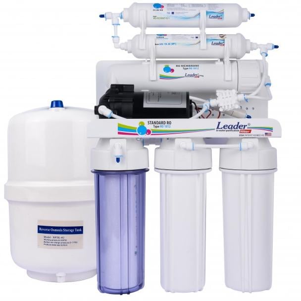 Фильтр обратного осмоса с насосом Leader Standart RO-6 P (2405) - фото 1 Фильтр обратного осмоса с насосом Leader Standart RO-6 P (2405) - фото 1