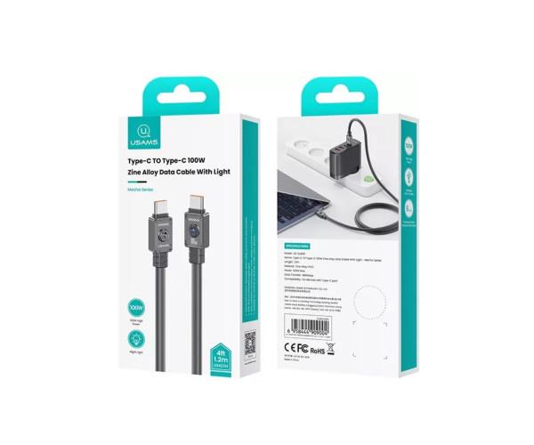 Кабель Data Usams US-SJ684 Type-C-Type-C 100W 1,2 м Black (06SJ684USB01) - фото 2