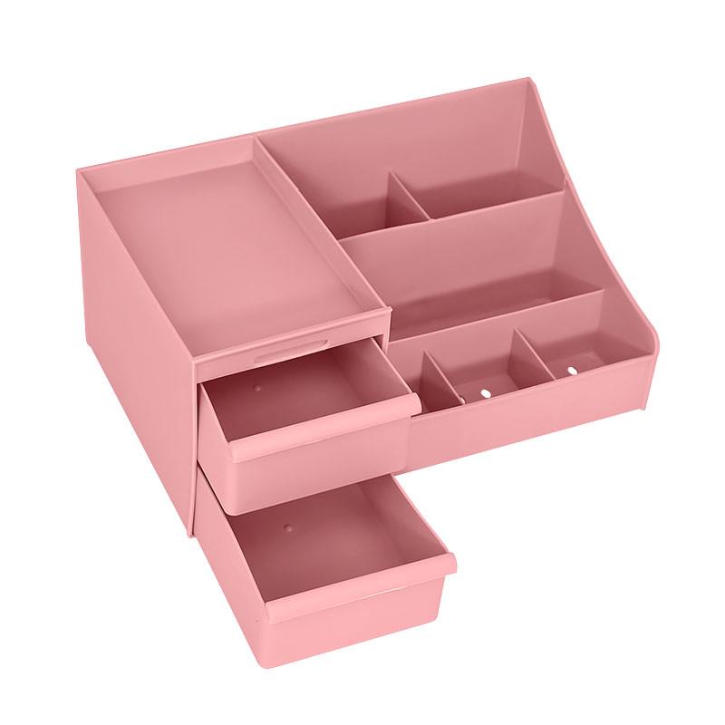 Органайзер для косметики Lesko 2020 настольный 28х16,8х12 см Pink (25713667)