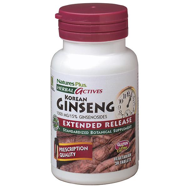 Экстракт корня женьшеня Natures Plus Herbal Actives 1000 мг 30 таблеток (NTP7338)
