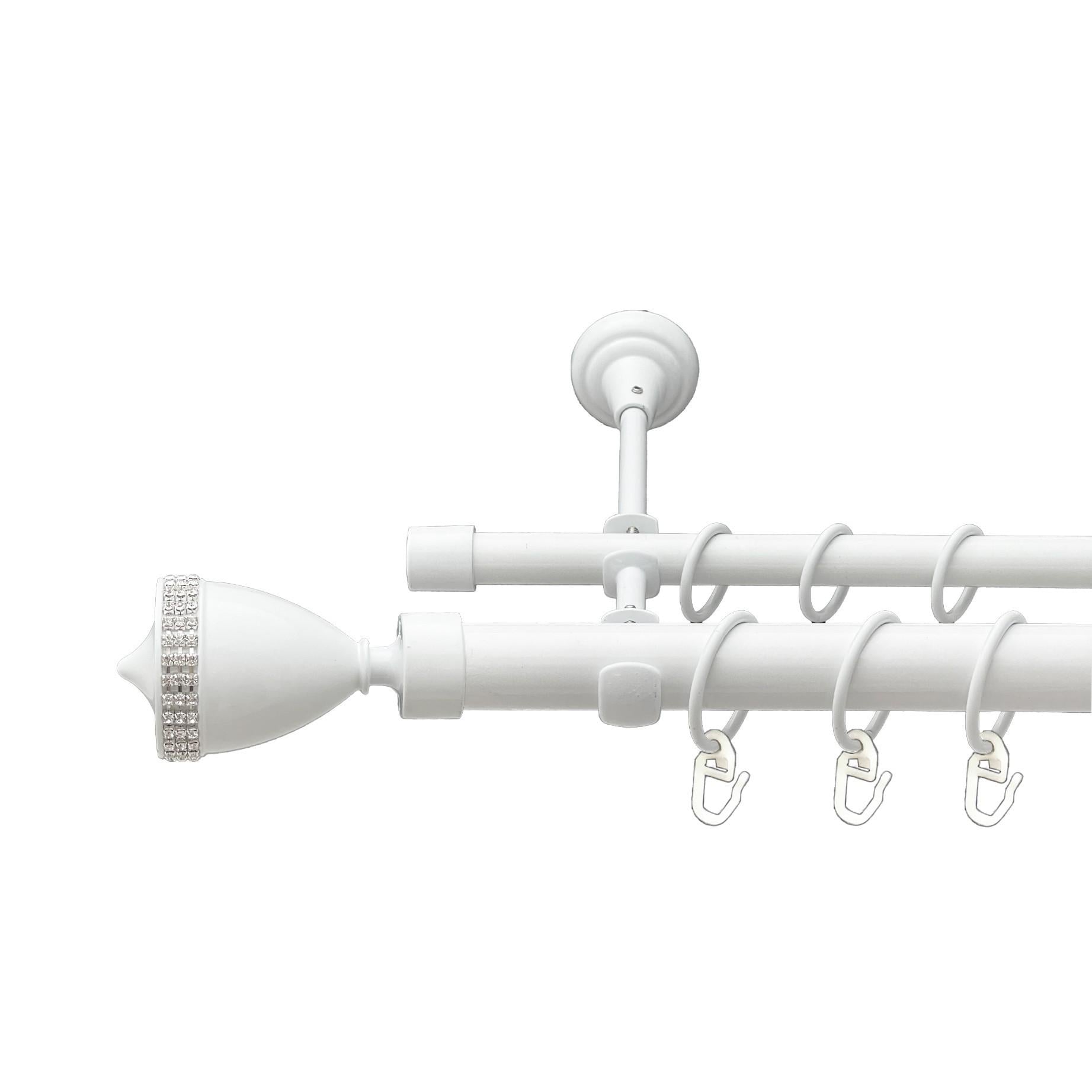 Карниз металевий Orvit Етернія дворядний відкритий/гладка труба/кільце металеве Арктіс 25/16 мм 200 см (00-00021046)