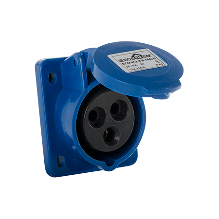 Силовая розетка АСКО-УКРЕМ ГВ ECO-413 2P+PE 16А 230 В встроенная IP44 Синий (ECO016010007)