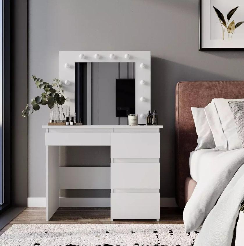 Столик для макіяжу з дзеркалом та підсвічуванням Beauty 94x140/75x43 см Білий (TB31010100000) - фото 2 Столик для макіяжу з дзеркалом та підсвічуванням Beauty 94x140/75x43 см Білий (TB31010100000) - фото 2