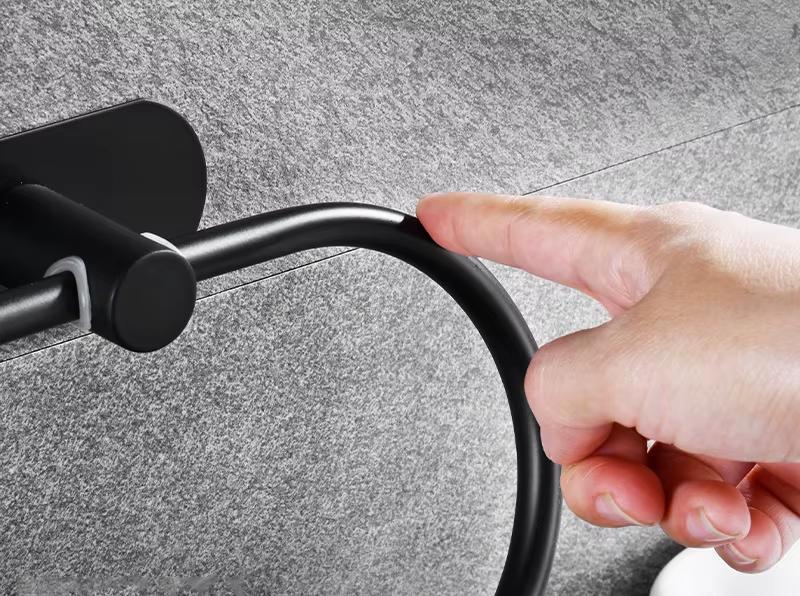 Тримач-кільце для рушників самоклеючий з нержавіючої сталі Чорний (2498595971) - фото 6 Тримач-кільце для рушників самоклеючий з нержавіючої сталі Чорний (2498595971) - фото 6