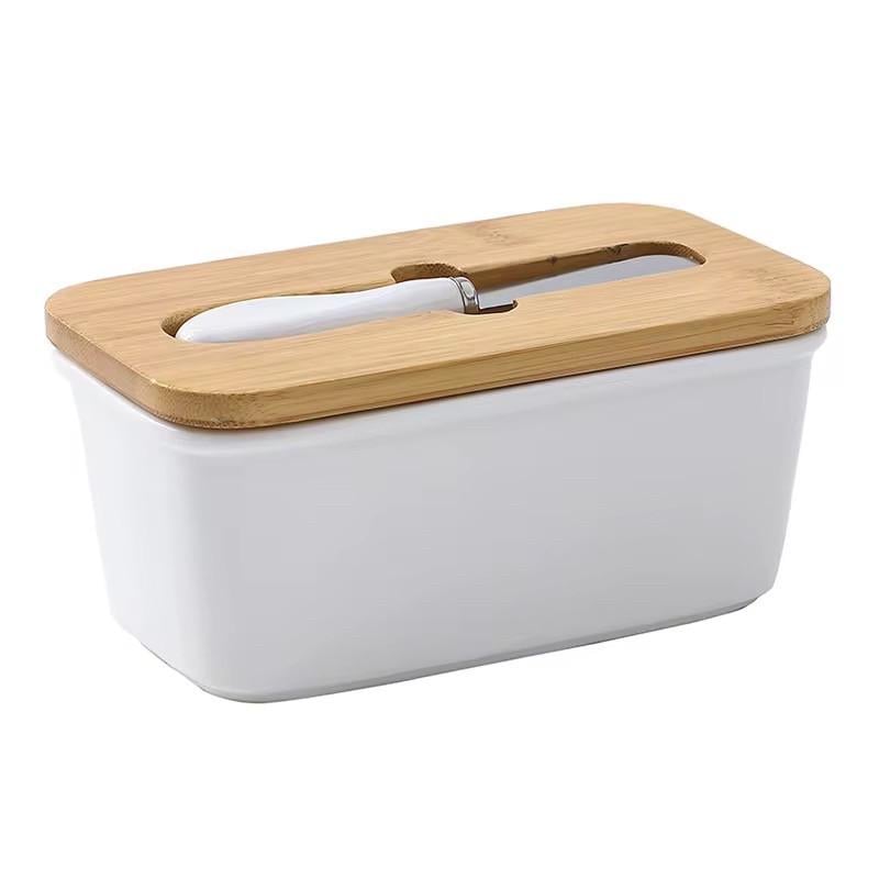 Масленка керамическая для масла с крышкой и ножом 650 мл - фото 4