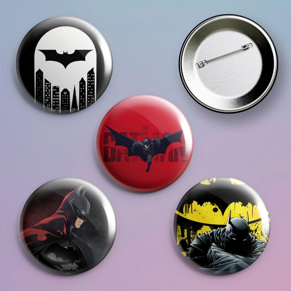 Значки на рюкзак с принтом Batman DC Comics 4 шт.