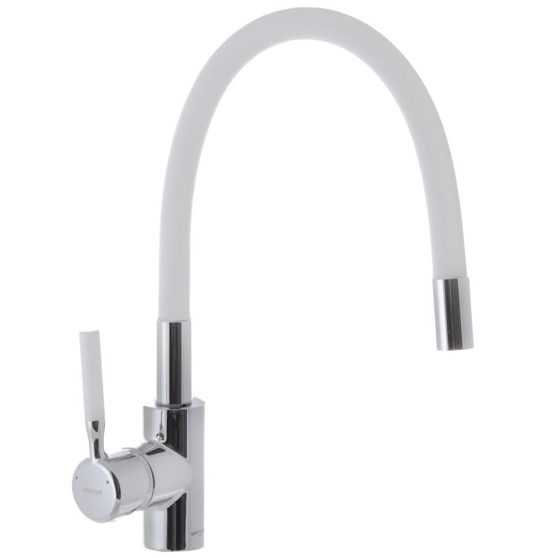 Смеситель для кухни MIXXUS PREMIUM RIO 011 с силиконовым изливом Белый (MI5814)