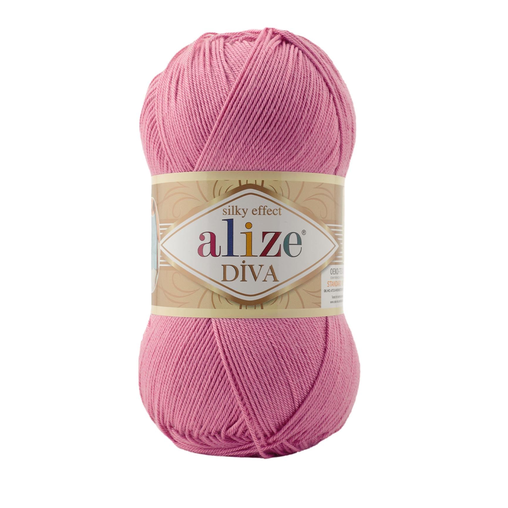 Пряжа Alize Diva 178 яскраво рожевий (7483)