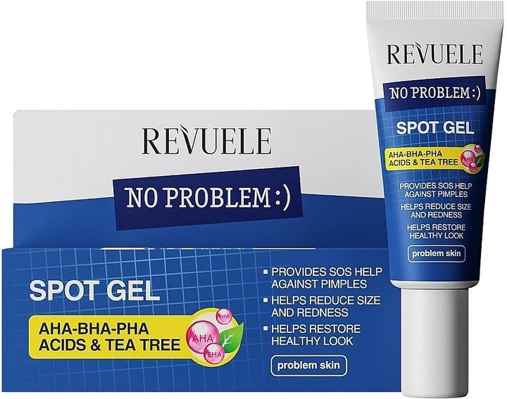 Спот-гель Revuele No Problem с AHA-BHA-PHA кислотами и чайным деревом 25 мл (2770800075)