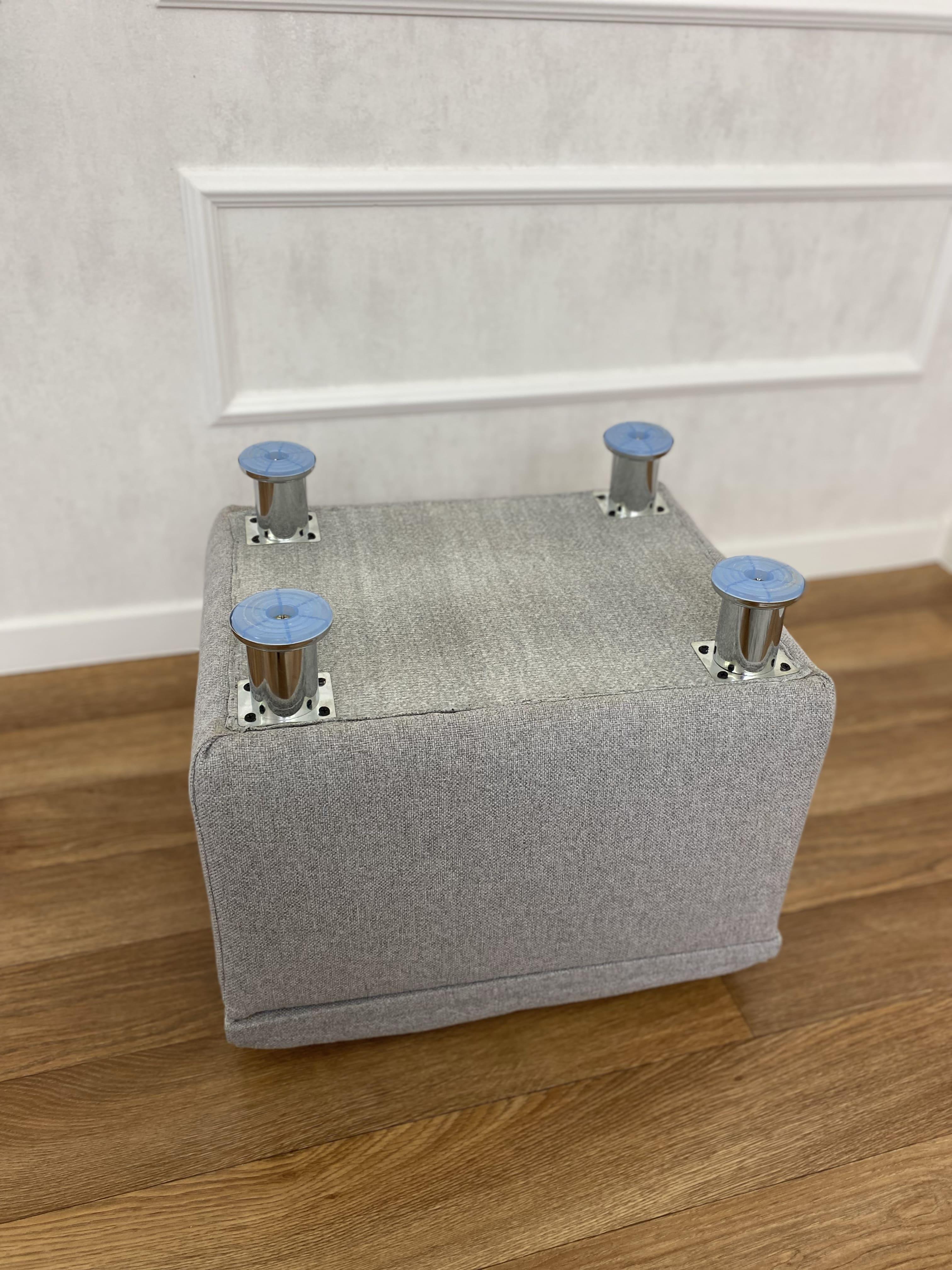 Пуф-банкетка Worker м'який круглий 50x40x45 см Сірий - фото 3 Пуф-банкетка Worker м'який круглий 50x40x45 см Сірий - фото 3