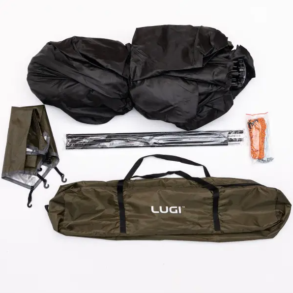 Палатка туристическая шестиугольная трехместная 240х210х130 см Зеленый (LU-020) - фото 17