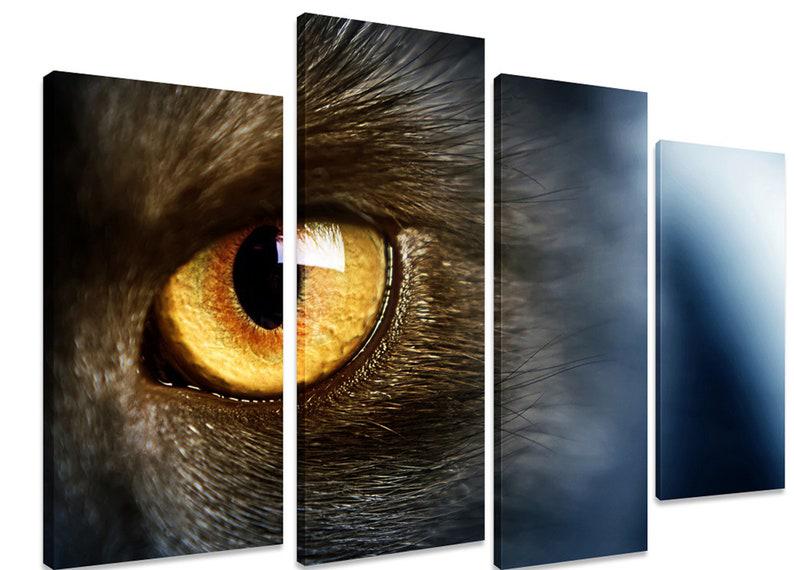 Модульная картина KIL Art Жёлтый глаз на холсте из четырех частей 129x90 см (M4_L_321)