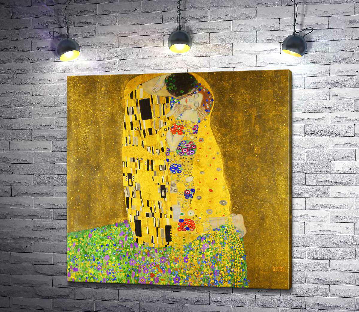 Картина ArtPoster Поцілунок (Der Kuss) - Густав Клімт (Gustav Klimt) 100x100 см Модуль №1 (001346)