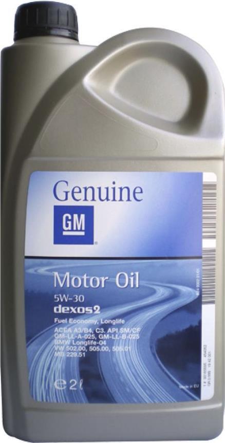 Моторное масло GM Motor Oil 5W-30 Dexos 2 2 л (494) Моторное масло GM Motor Oil 5W-30 Dexos 2 2 л (494)