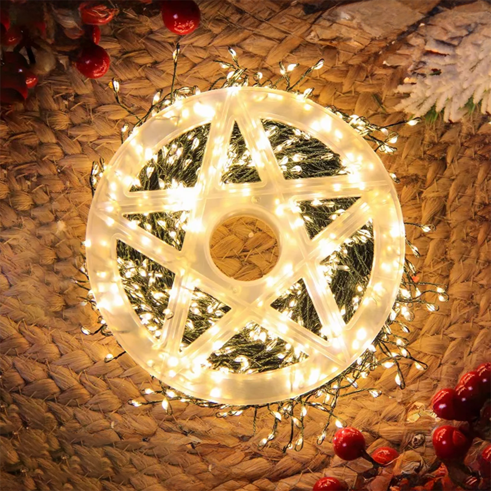 Гірлянда світлодіодна мішура Роса з пультом 1500 LED від USB та мережі 220V 8 режимів 50 м Теплий білий - фото 2