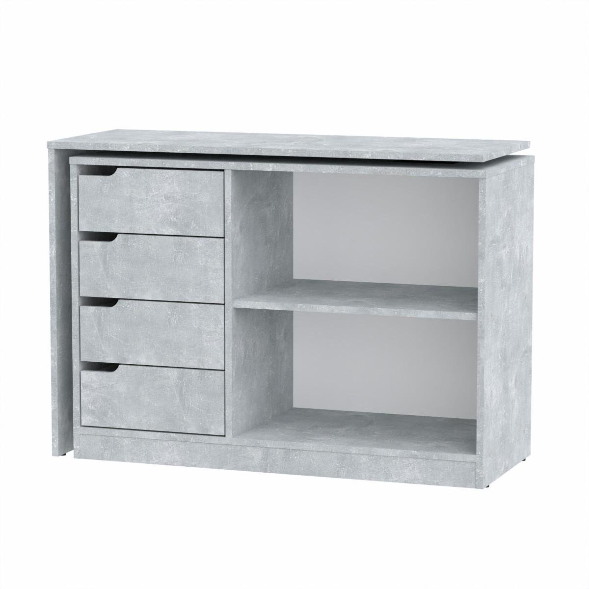 Стіл-комод із поворотним механізмом 106х41,2х74,4 см Бетон