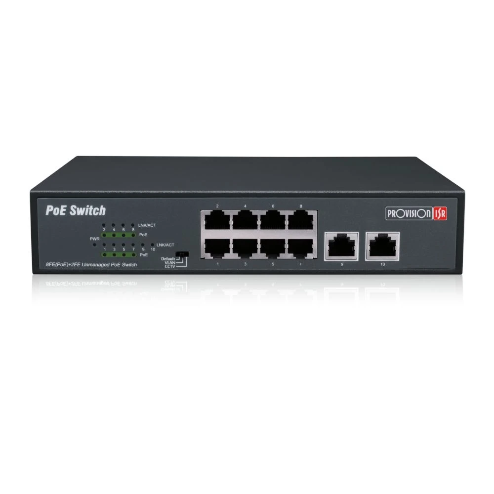 Коммутатор неуправляемый PoE Provision-ISR PoES-08120C+2I-V2 с 8 портами PoE