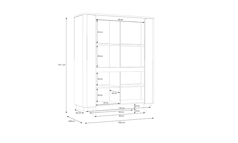 Вітрина низька Forte Meble 4д Vodol VXLV621 (2147483669) - фото 5 Вітрина низька Forte Meble 4д Vodol VXLV621 (2147483669) - фото 5