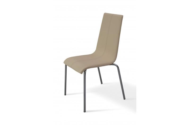 Кухонный стул KELLY кожзам Молочный/Серый (KLM-814242)