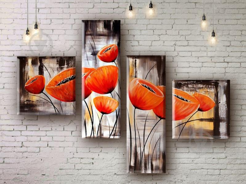 Модульная картина акрилом цветы ArtStar MHM17_4_021 размер 75 х 100 см