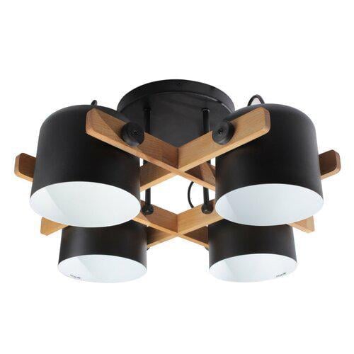Стельовий світильник ETRON 1-EDR-7406 UrbanWood E27 4x40 Вт Натуральний/Чорний (27648)