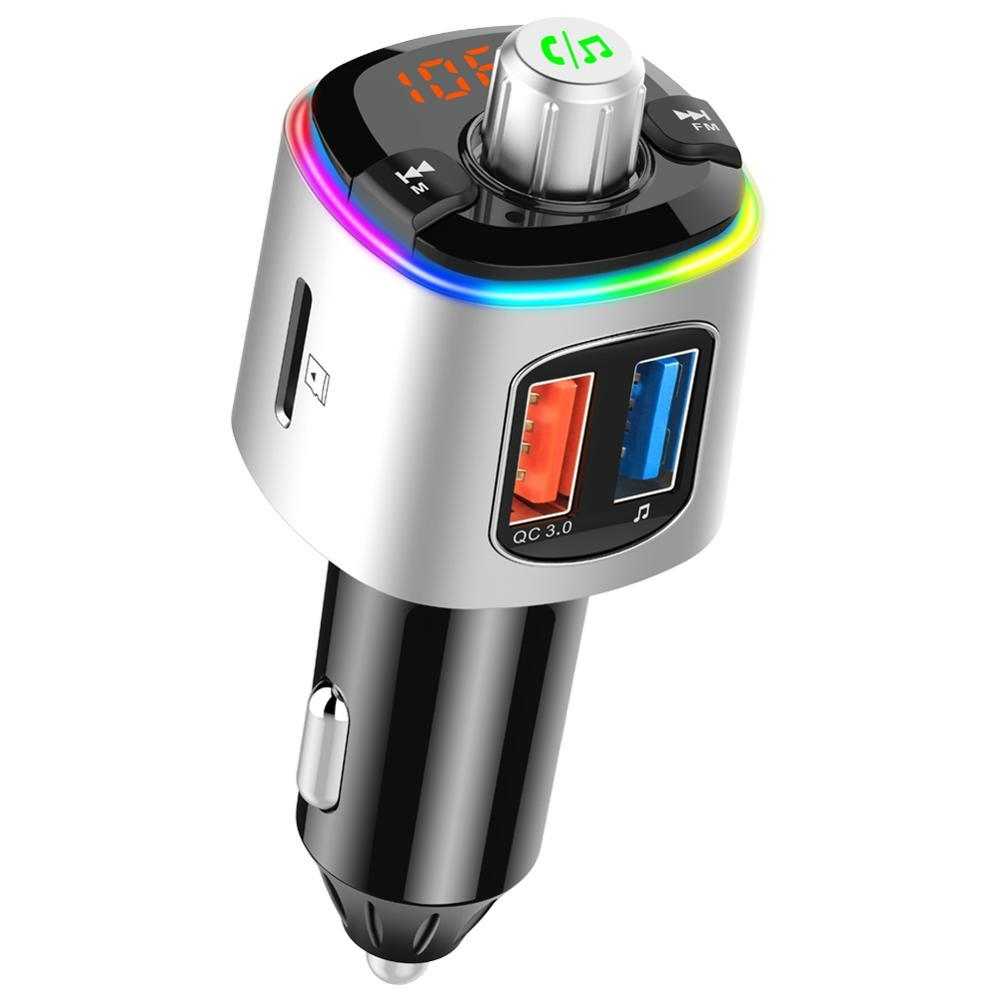 FM-трансмиттер Aiver F58 RGB MP3 Bluetooth v5,0 Quick Charge 3,0 (54973)