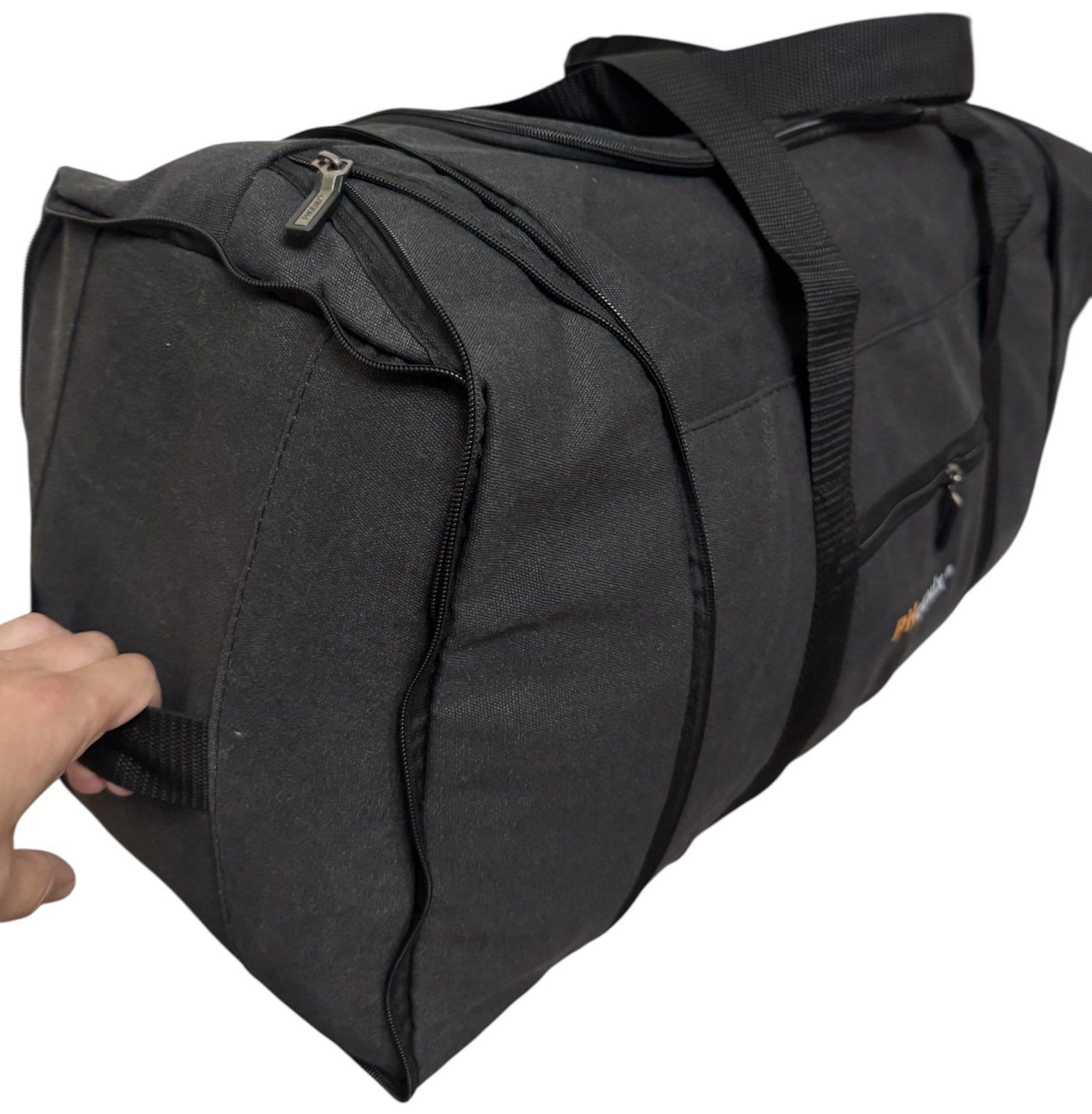 Сумка велика дорожня з кишенею на блискавці 90 л Чорний (3370) - фото 2