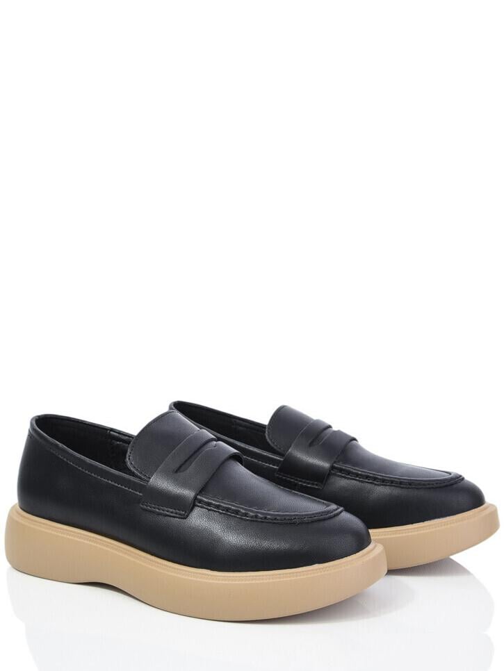 Лофери шкіряні ITTS AAN306B р. 37 Чорно-бежевий