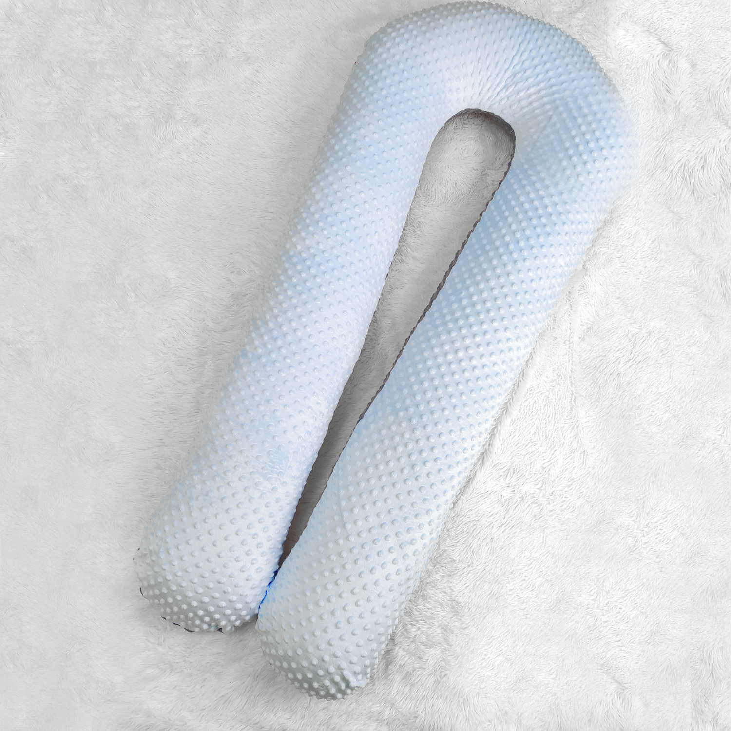 Подушка для беременных U-образная плюшевая Серый/Голубой